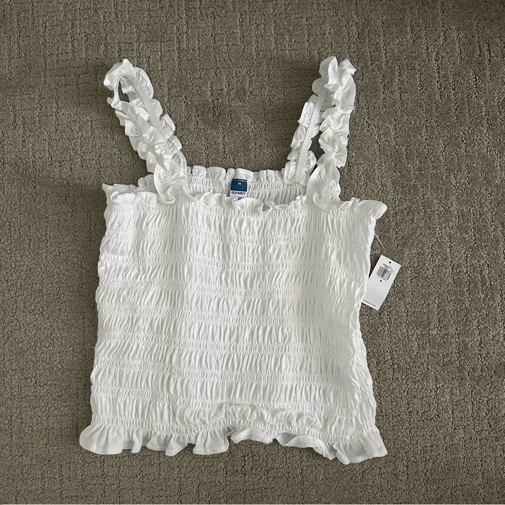 White Ruffled Women's Top